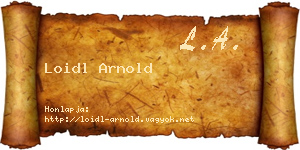 Loidl Arnold névjegykártya